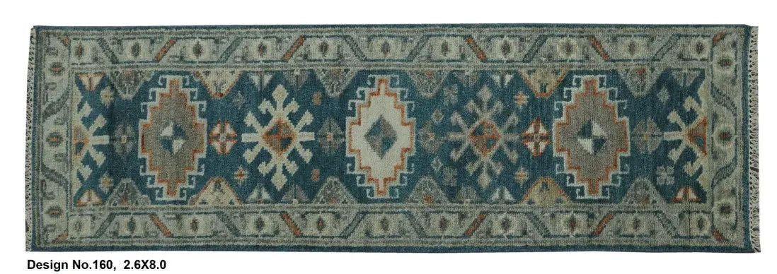 Hand knotted Indian Modern Rug 2'6" x 8'0" ABC Rugs Kilims